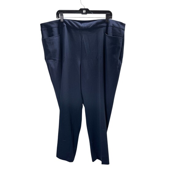 Roz & Ali Pants Women's Size 22 W Navy Pull On  Pockets Tapered - Picture 1 of 6